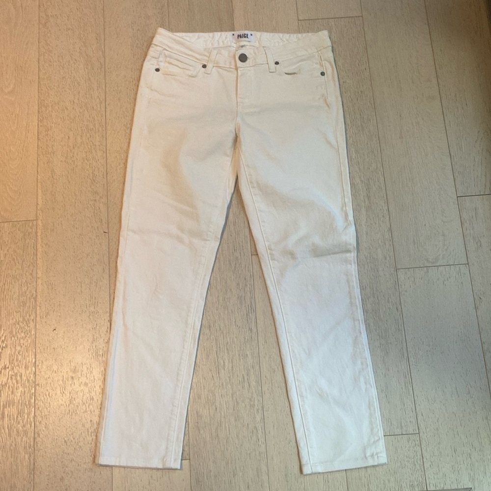 PAIGE Women's Cream Skinny Jeans